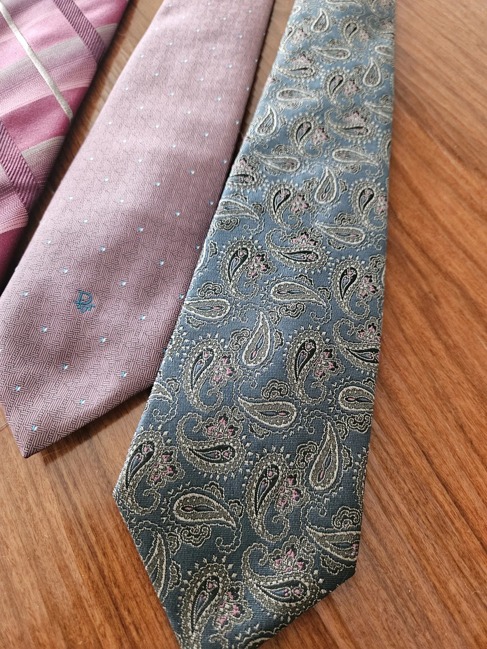 DIOR, CARDIN, NORDSTROM ETC Mens Paisley and Patterned Silk Tie, Set Of 4